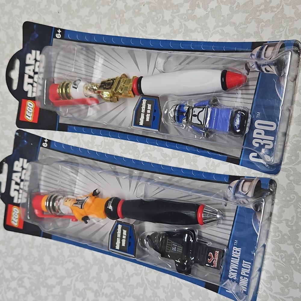 2010 Lego Star Wars Luke Skywalker & C-3PO Ball Point Pen Lot - Picture 8 of 8